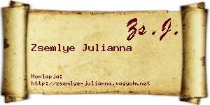 Zsemlye Julianna névjegykártya